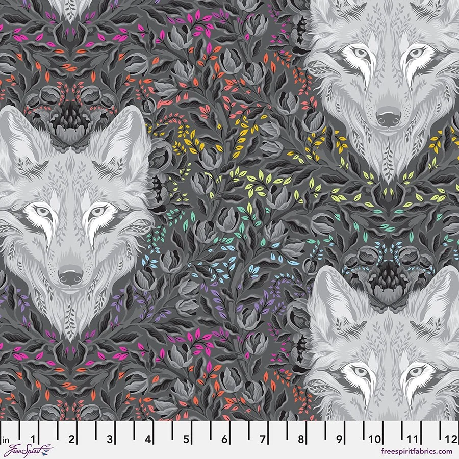 Wolf of Pink Street - Carbon | Graywork | Tula Pink